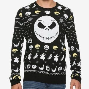Disney Nightmare Before Christmas Jack Skellington Crewneck Sweater Size L